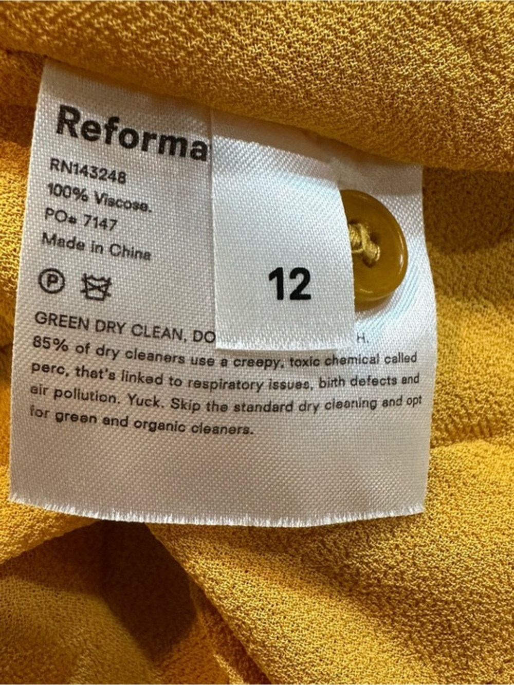 Reformation Gracie Short Sleeve Floral Print Crepe Mini Dress In Peru Yellow 12 - Picture 13 of 15